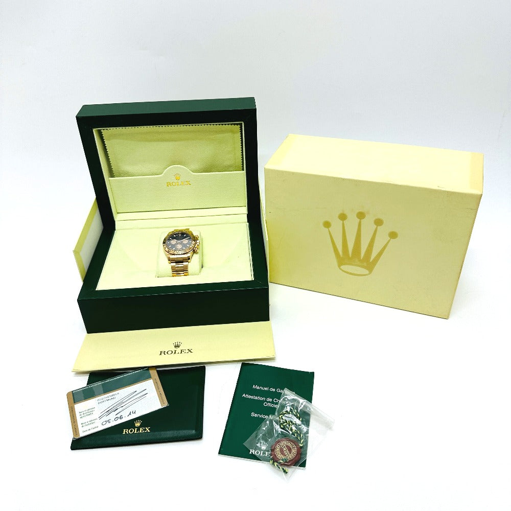 ROLEX 116505 Daytona Chronograph Automatic Random Black Dial Wristwatch K18RG Pink Gold Gold Used