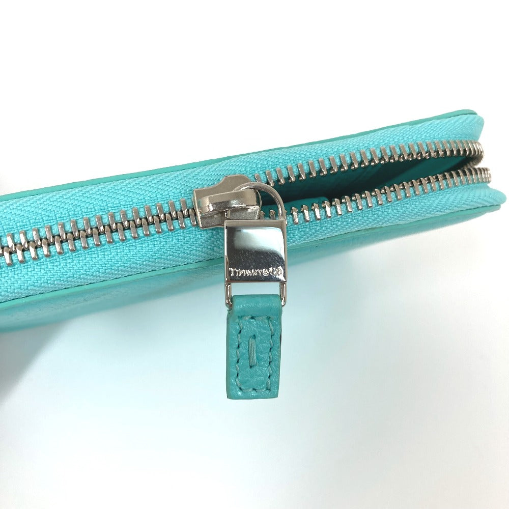 TIFFANY&Co. 名刺入れ パスケース 札入れ ２つ折り ポーチ マルチケース カードケース レザー レディース ティファニーブルー ブルー