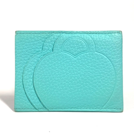 TIFFANY &amp; Co. Return to Tiffany Heart Business Card Holder, Pass Case, Card Case, Leather, Women's, Blue
