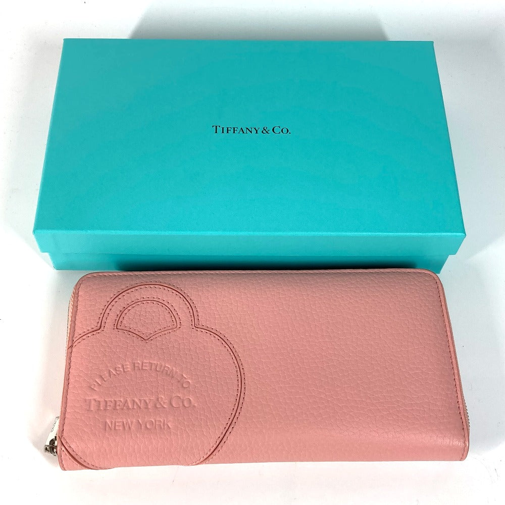TIFFANY &amp; Co. 72458575 Japan-exclusive Return to Tiffany Heart Large Zip Wallet, Women's Leather, Blush Pink