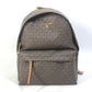 Michael Kors Monogram SLATER Backpack (30T0G04B6B) in PVC and Leather, Unisex, Brown