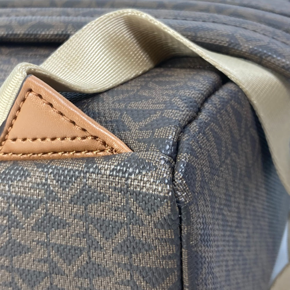Michael Kors Monogram SLATER Backpack (30T0G04B6B) in PVC and Leather, Unisex, Brown