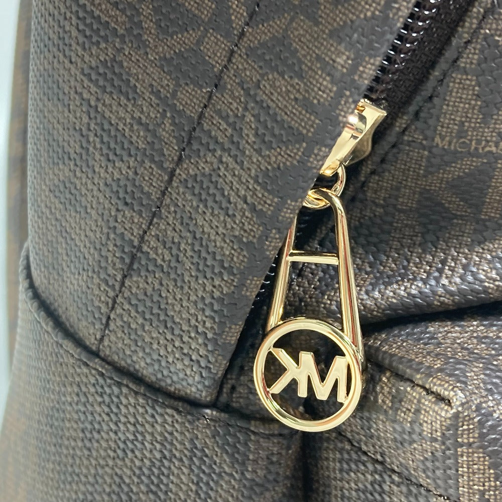 Michael Kors Monogram SLATER Backpack (30T0G04B6B) in PVC and Leather, Unisex, Brown