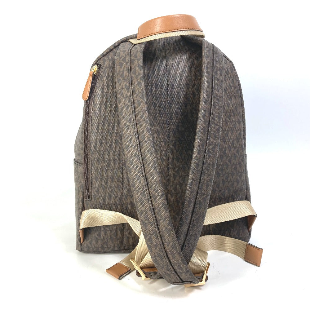 Michael Kors Monogram SLATER Backpack (30T0G04B6B) in PVC and Leather, Unisex, Brown