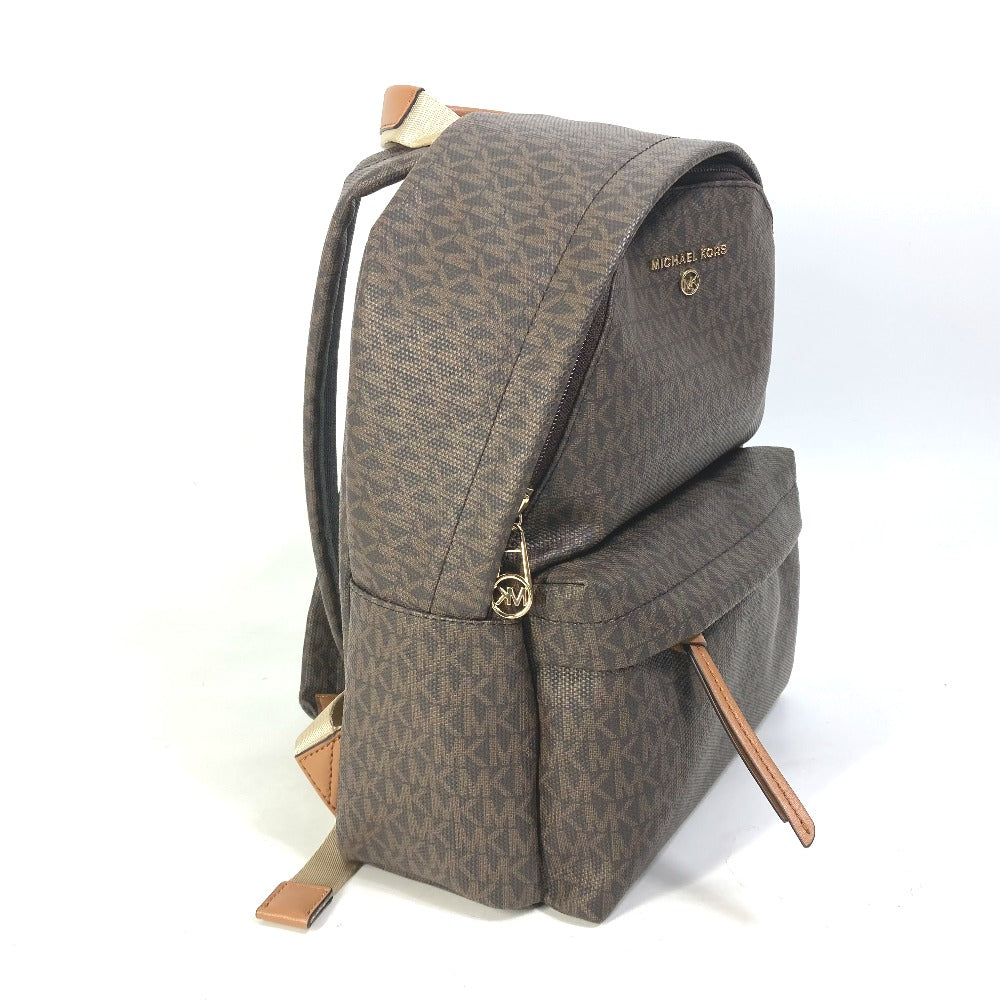 Michael Kors Monogram SLATER Backpack (30T0G04B6B) in PVC and Leather, Unisex, Brown