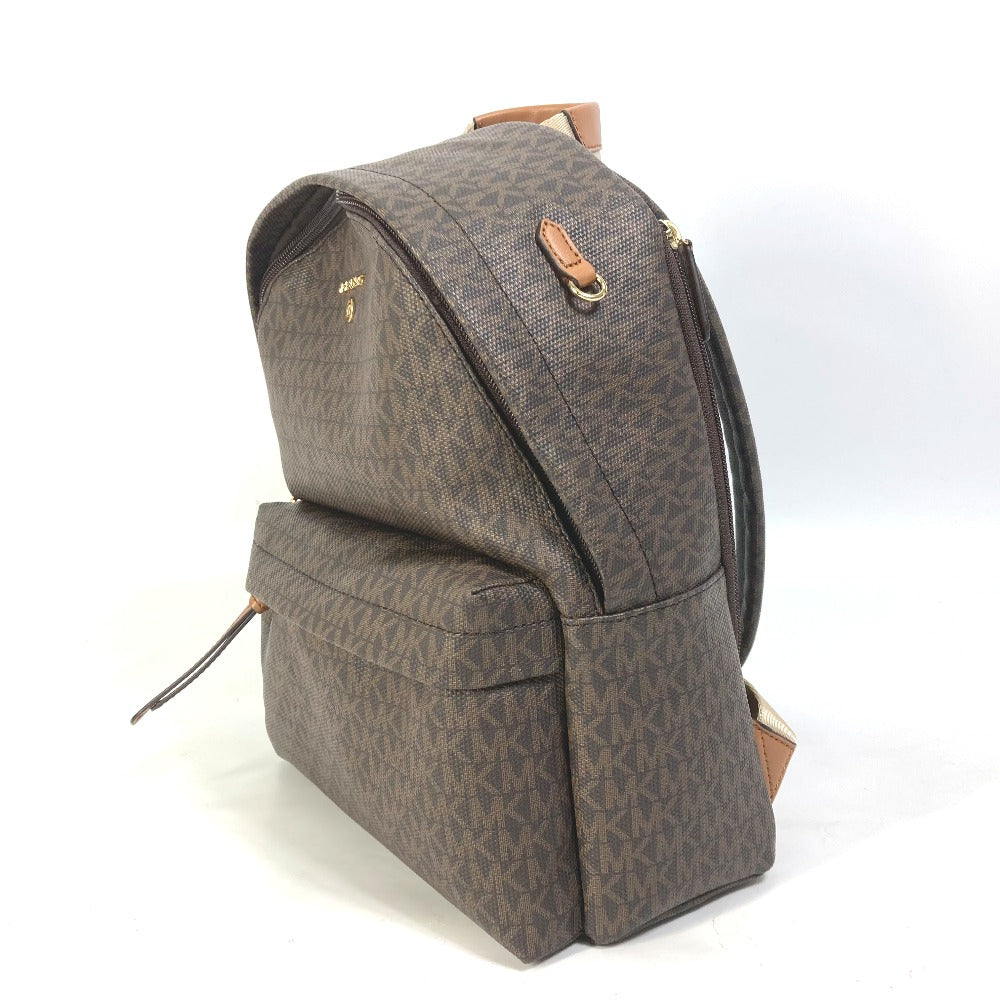 Michael Kors Monogram SLATER Backpack (30T0G04B6B) in PVC and Leather, Unisex, Brown