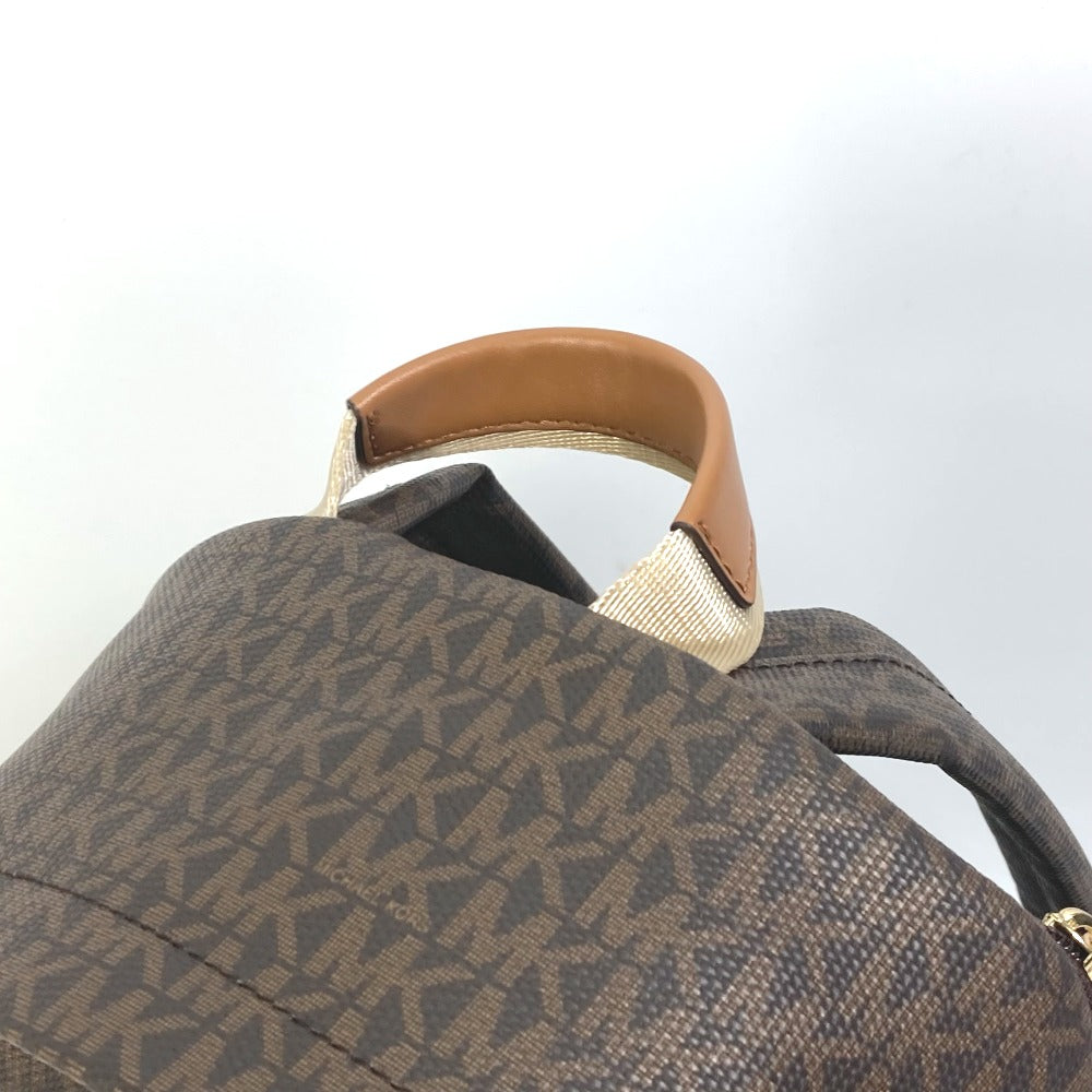 Michael Kors Monogram SLATER Backpack (30T0G04B6B) in PVC and Leather, Unisex, Brown