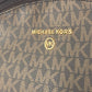 Michael Kors Monogram SLATER Backpack (30T0G04B6B) in PVC and Leather, Unisex, Brown