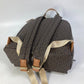 Michael Kors Monogram SLATER Backpack (30T0G04B6B) in PVC and Leather, Unisex, Brown