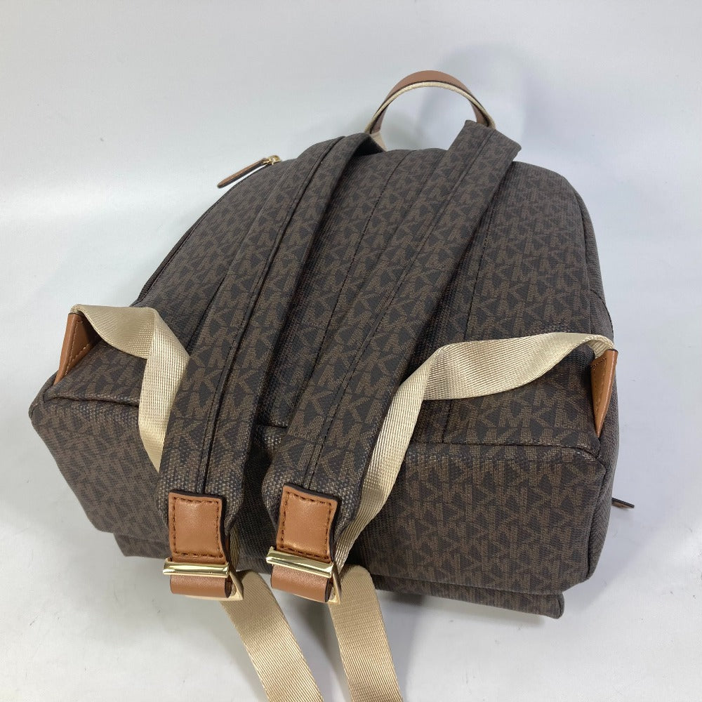 Michael Kors Monogram SLATER Backpack (30T0G04B6B) in PVC and Leather, Unisex, Brown