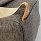 Michael Kors Monogram SLATER Backpack (30T0G04B6B) in PVC and Leather, Unisex, Brown