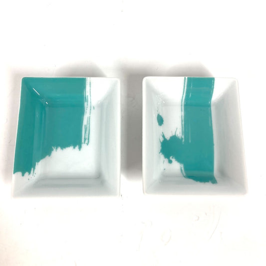 TIFFANY&Co. ヴィドポシェ 灰皿 カラーブロック ミニ アッシュトレイ 2つセット ペア 灰皿 陶器 メンズ - brandshop-reference