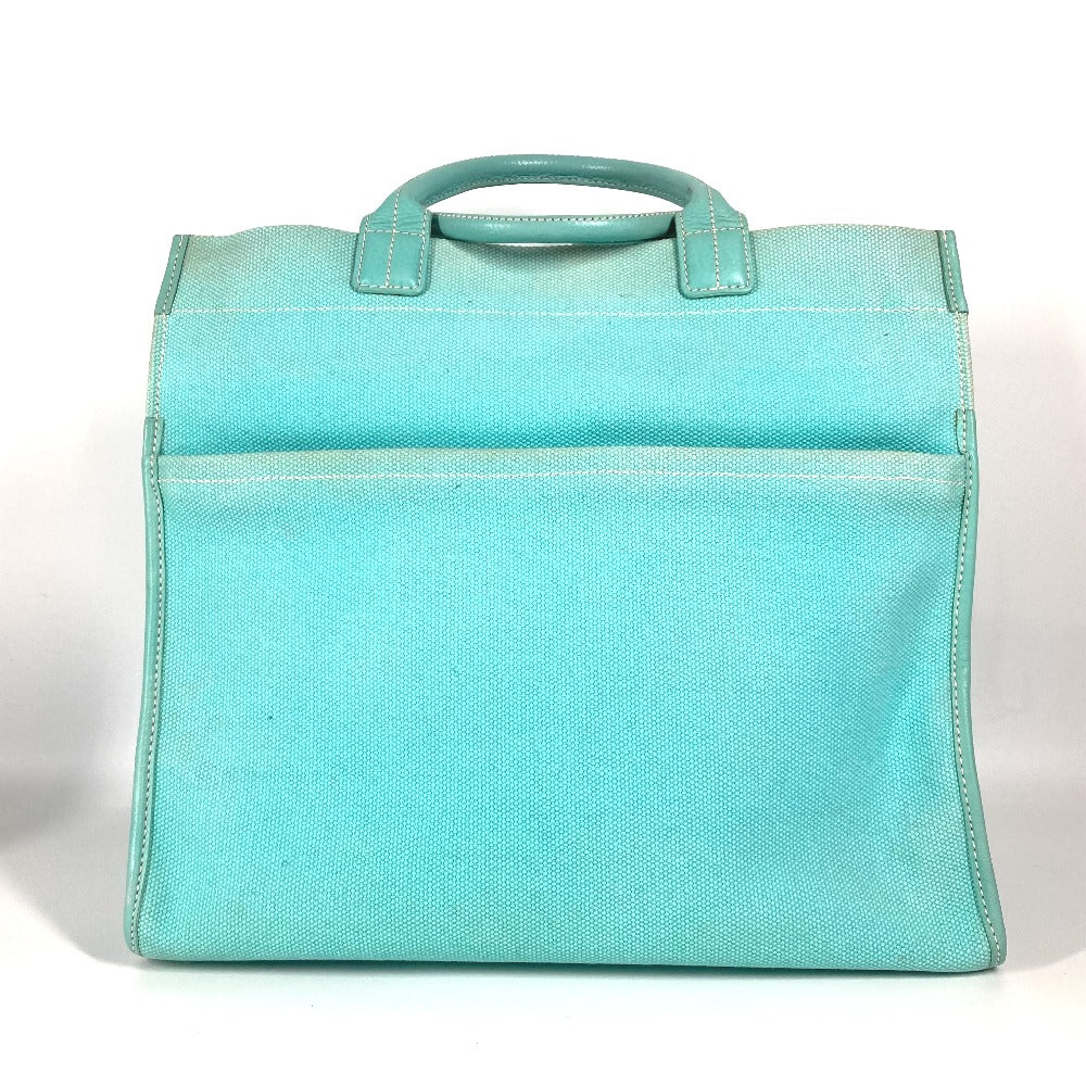TIFFANY &amp; Co. 2-Way Canvas Handbag, Shoulder Bag, Crossbody Bag, Tote Bag, Blue, Women's