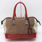 FURLA Suede Boston Bag, Brown, Women's