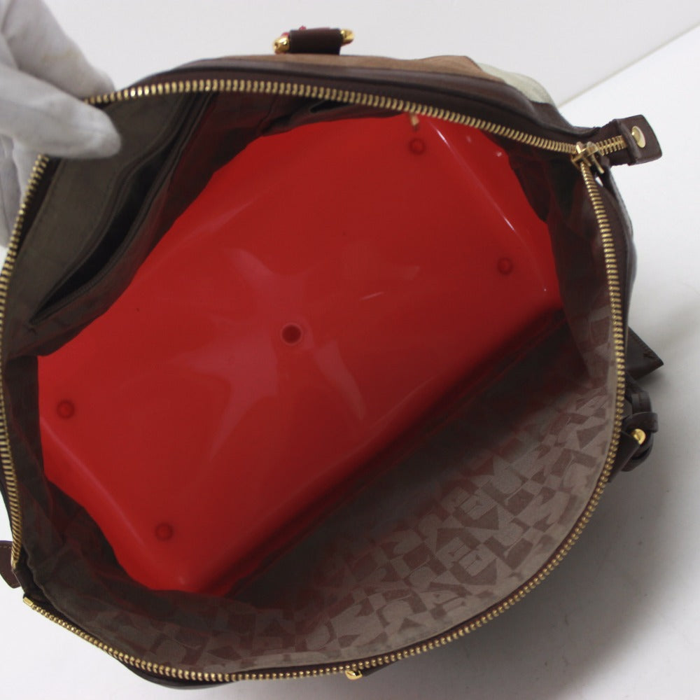 FURLA Suede Boston Bag, Brown, Women's