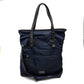FURLA トートバッグ カバン ショルダーバッグ ナイロン/レザー レディース ネイビー×ダークブラウン