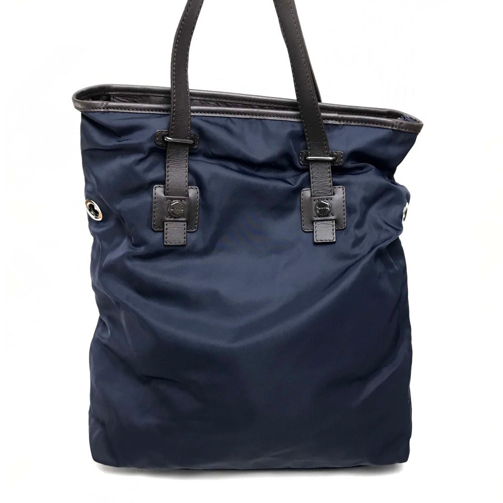 FURLA トートバッグ カバン ショルダーバッグ ナイロン/レザー レディース ネイビー×ダークブラウン