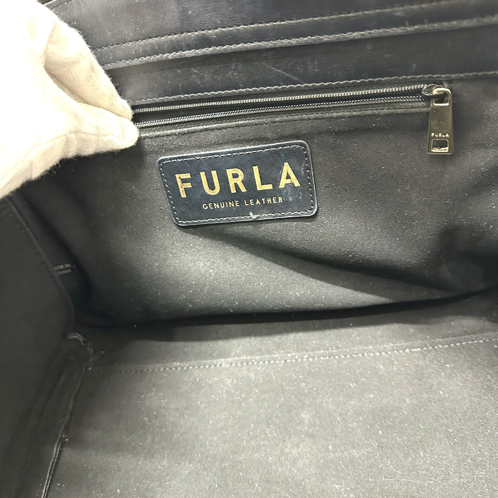 FURLA Turnlock Emma Tote, 2-Way Shoulder Bag, Leather Tote Bag, Women's, Blue
