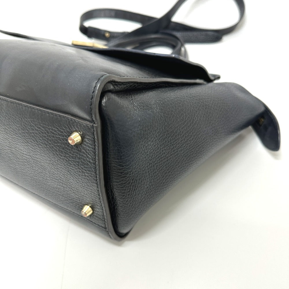 FURLA Turnlock Emma Tote, 2-Way Shoulder Bag, Leather Tote Bag, Women's, Blue