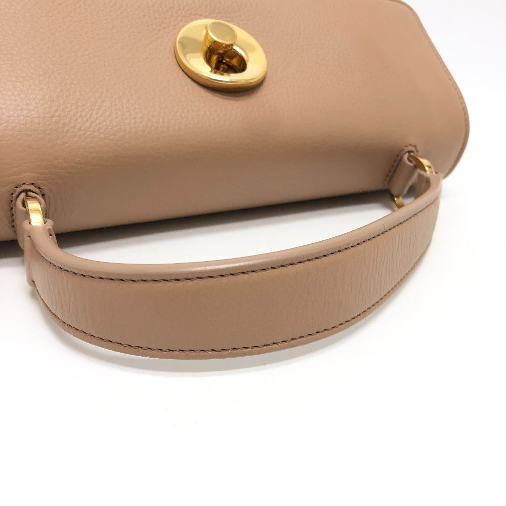 SAINT LAURENT PARIS 368229 Muse Two Handbag Shoulder Bag Leather Women's Beige