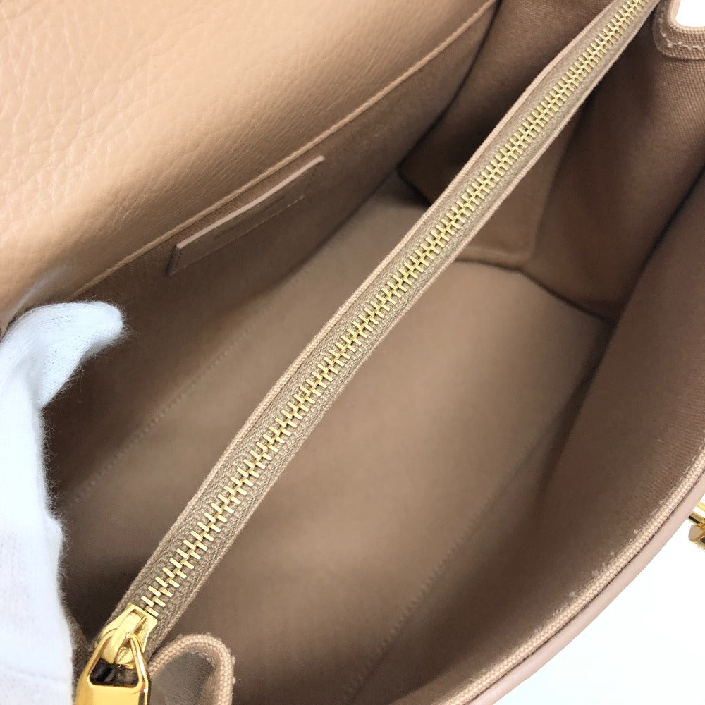 SAINT LAURENT PARIS 368229 Muse Two Handbag Shoulder Bag Leather Women's Beige