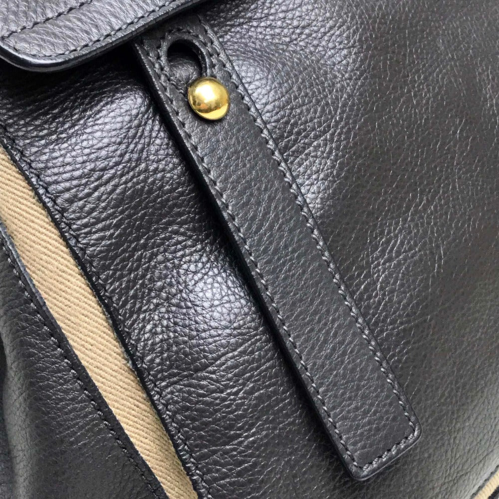 YVES SAINT LAURENT 229680 Muse Two One-Shoulder Bag Shoulder Bag Handbag Canvas/Leather Women's Gray Dark Gray x Beige