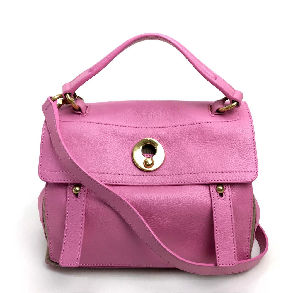 YVES SAINT LAURENT 283761 ショルダーバッグ 斜め掛け ミューズトゥ カバン 2WAYハンドバッグ レザー レディース ピンク ピンク
