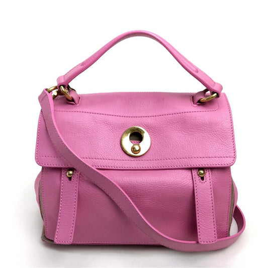 YVES SAINT LAURENT 283761 ショルダーバッグ 斜め掛け ミューズトゥ カバン 2WAYハンドバッグ レザー レディース ピンク ピンク