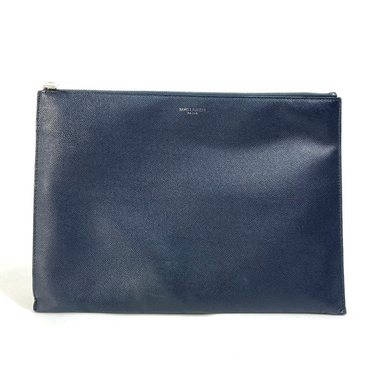 SAINT LAURENT PARIS 397294 ポーチ クラシック サンローラン ミニジップ タブレットスリーブ カバン クラッチバッグ レザー メンズ ダークネイビー