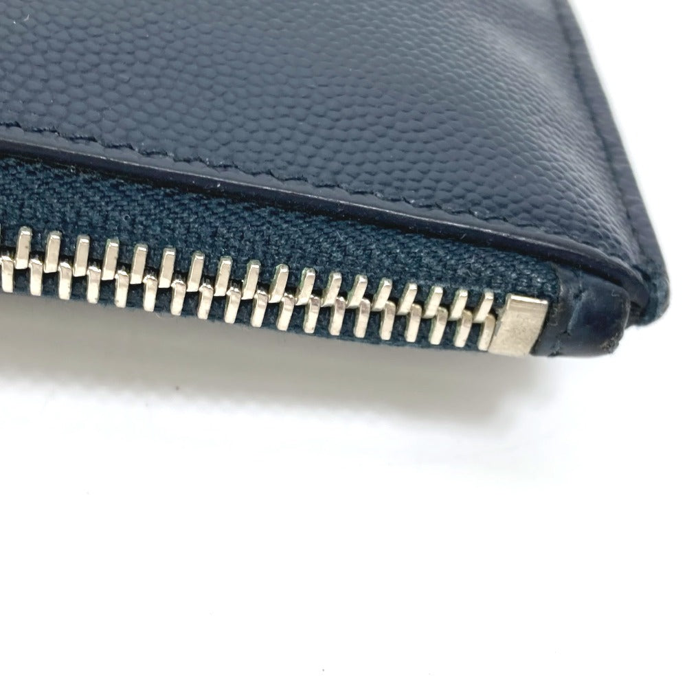 SAINT LAURENT PARIS 397294 Classic Saint Laurent Mini Zip Tablet Sleeve Pouch Clutch Bag Leather Men's Dark Navy