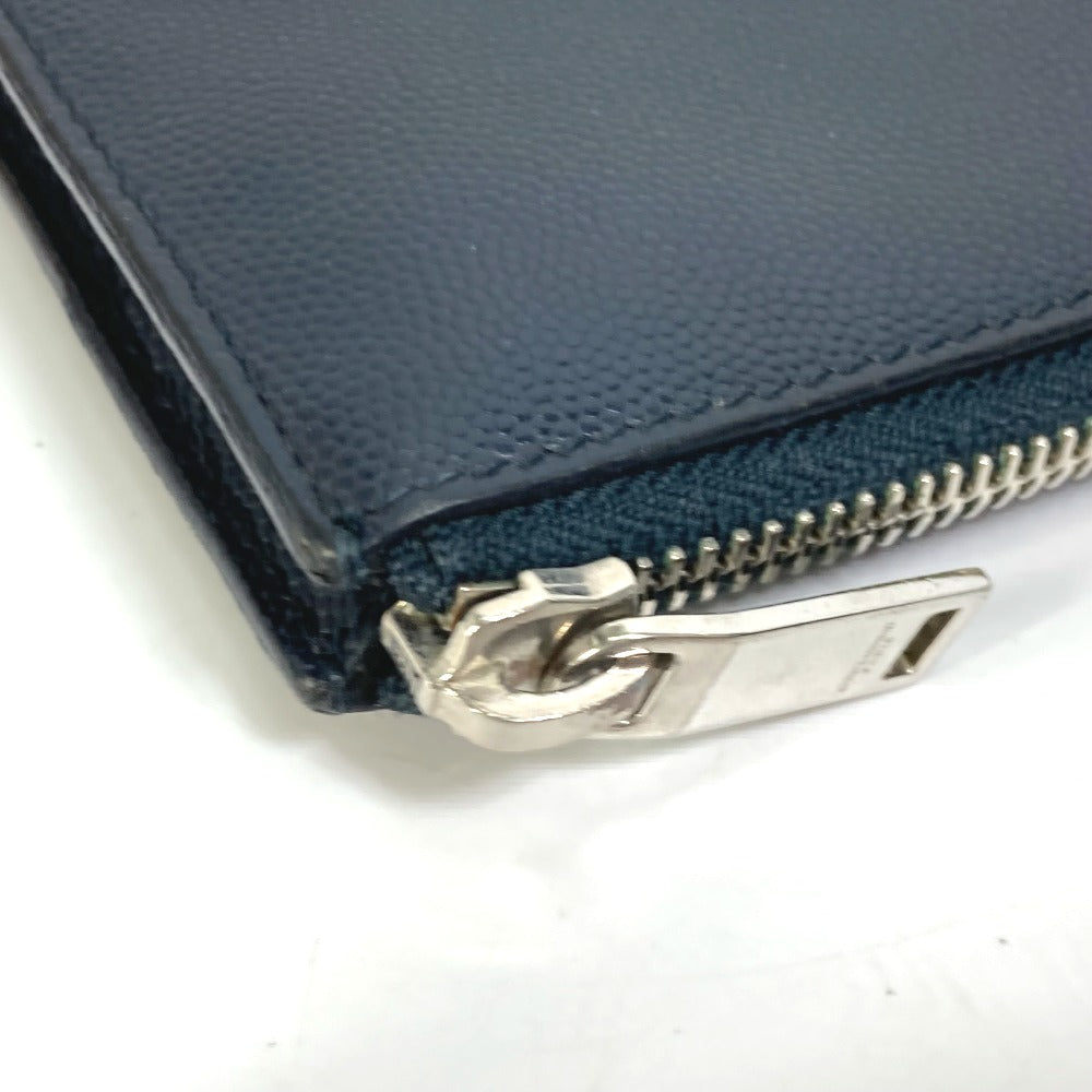 SAINT LAURENT PARIS 397294 Classic Saint Laurent Mini Zip Tablet Sleeve Pouch Clutch Bag Leather Men's Dark Navy