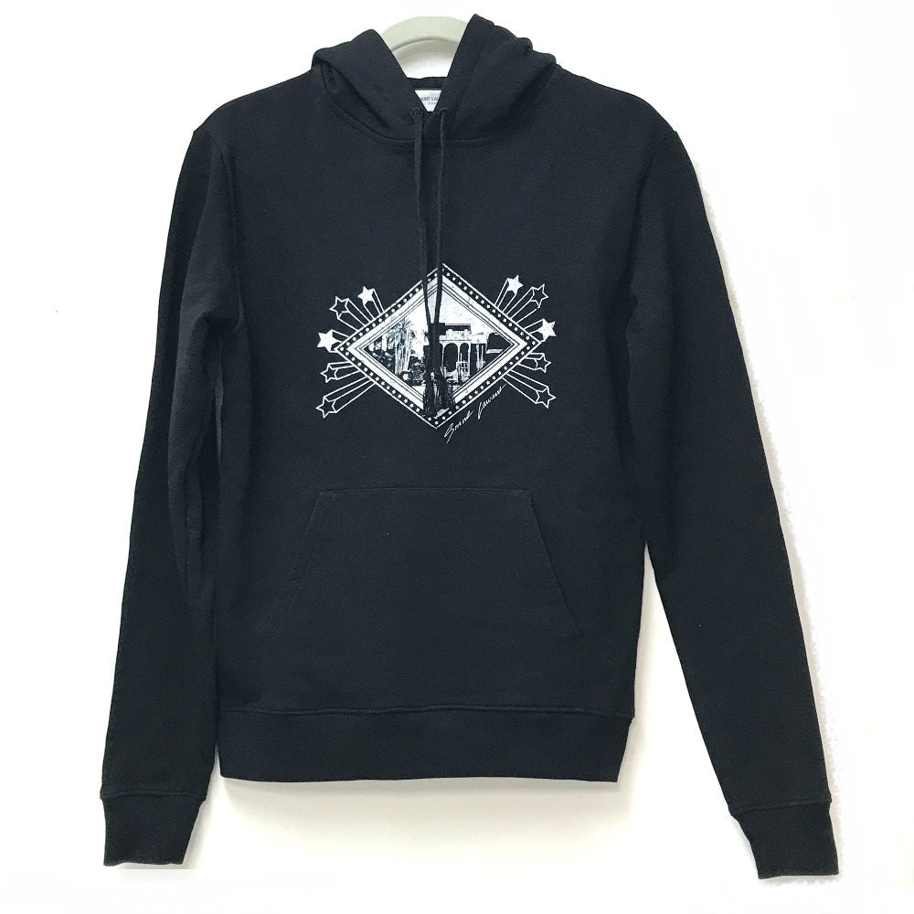 SAINT LAURENT PARIS 605507 ジャルダンマジョレルフーディ アパレル トップス パーカー コットン メンズ ブラック