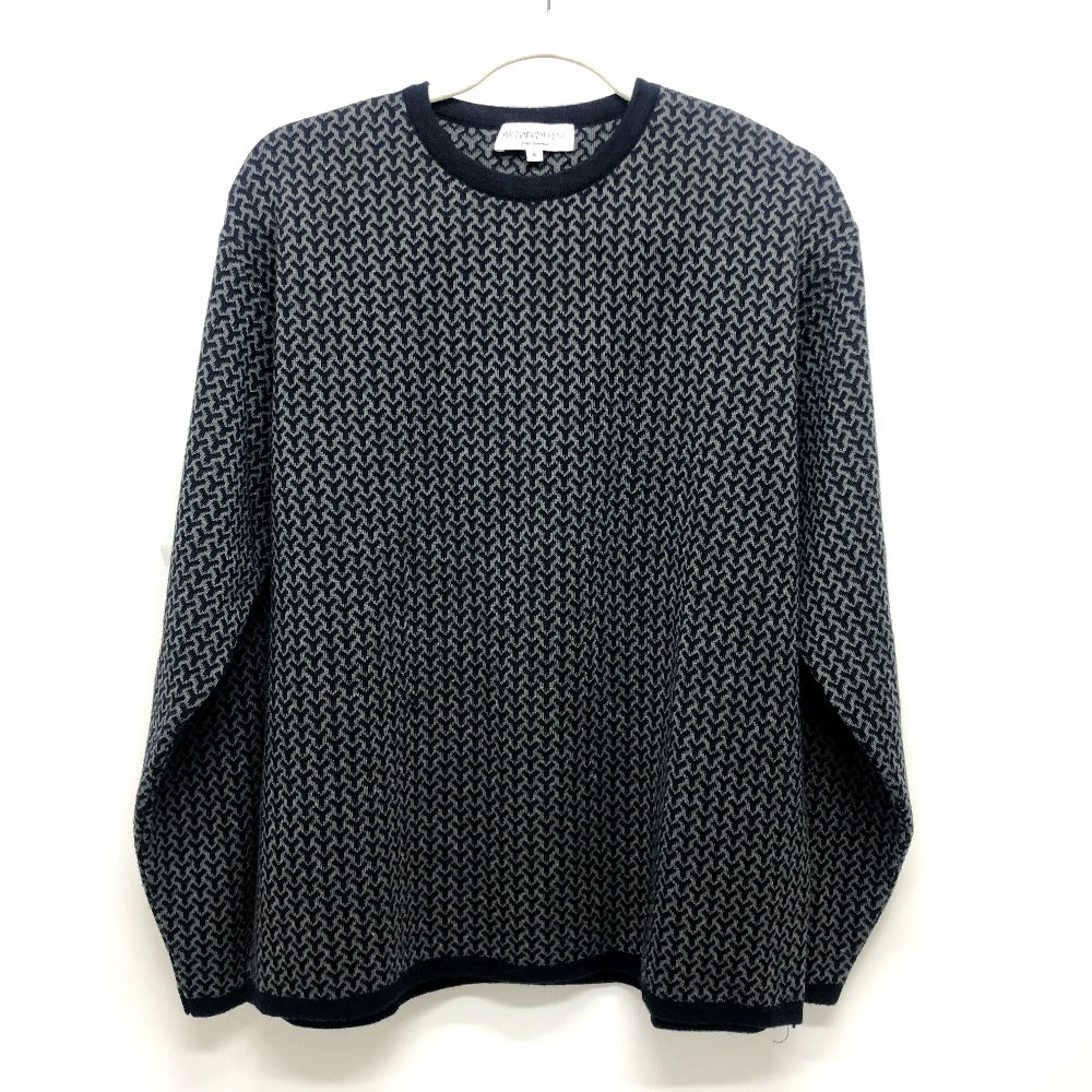 YVES SAINT LAURENT ヴィンテージ Y総柄 アパレル トップス 長袖 セーター ウール メンズ ネイビー