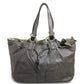 YVES SAINT LAURENT Reversible Sac Double Shoulder Bag/Tote Bag in Leather, Charcoal Gray