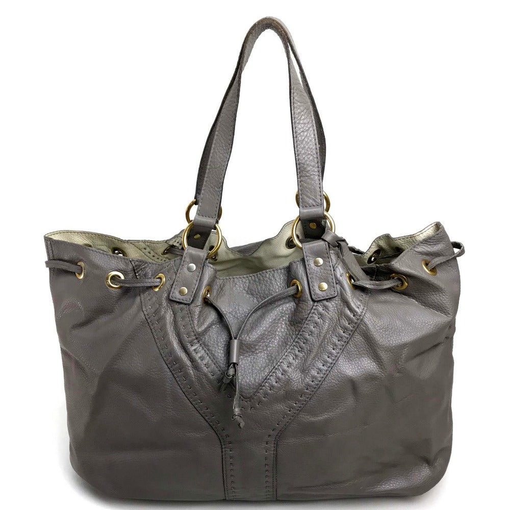 YVES SAINT LAURENT Reversible Sac Double Shoulder Bag/Tote Bag in Leather, Charcoal Gray