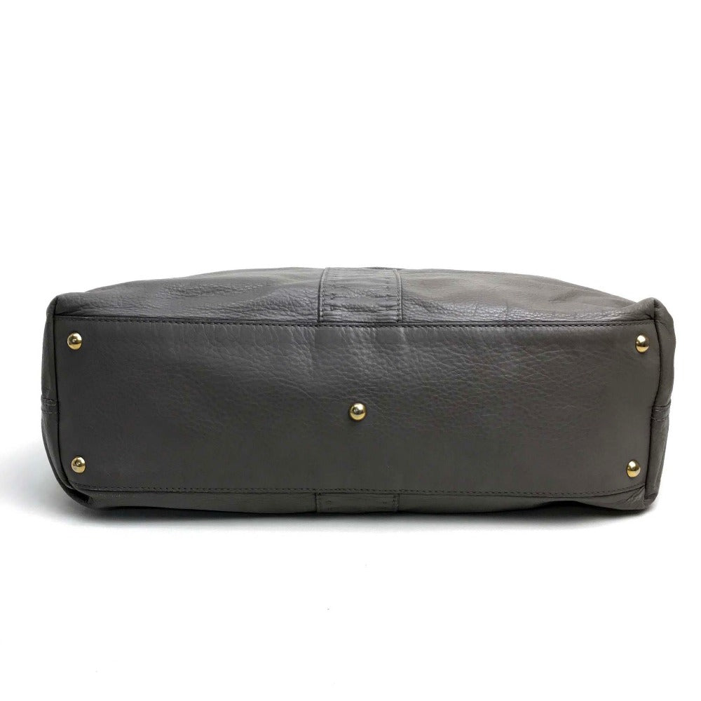 YVES SAINT LAURENT Reversible Sac Double Shoulder Bag/Tote Bag in Leather, Charcoal Gray