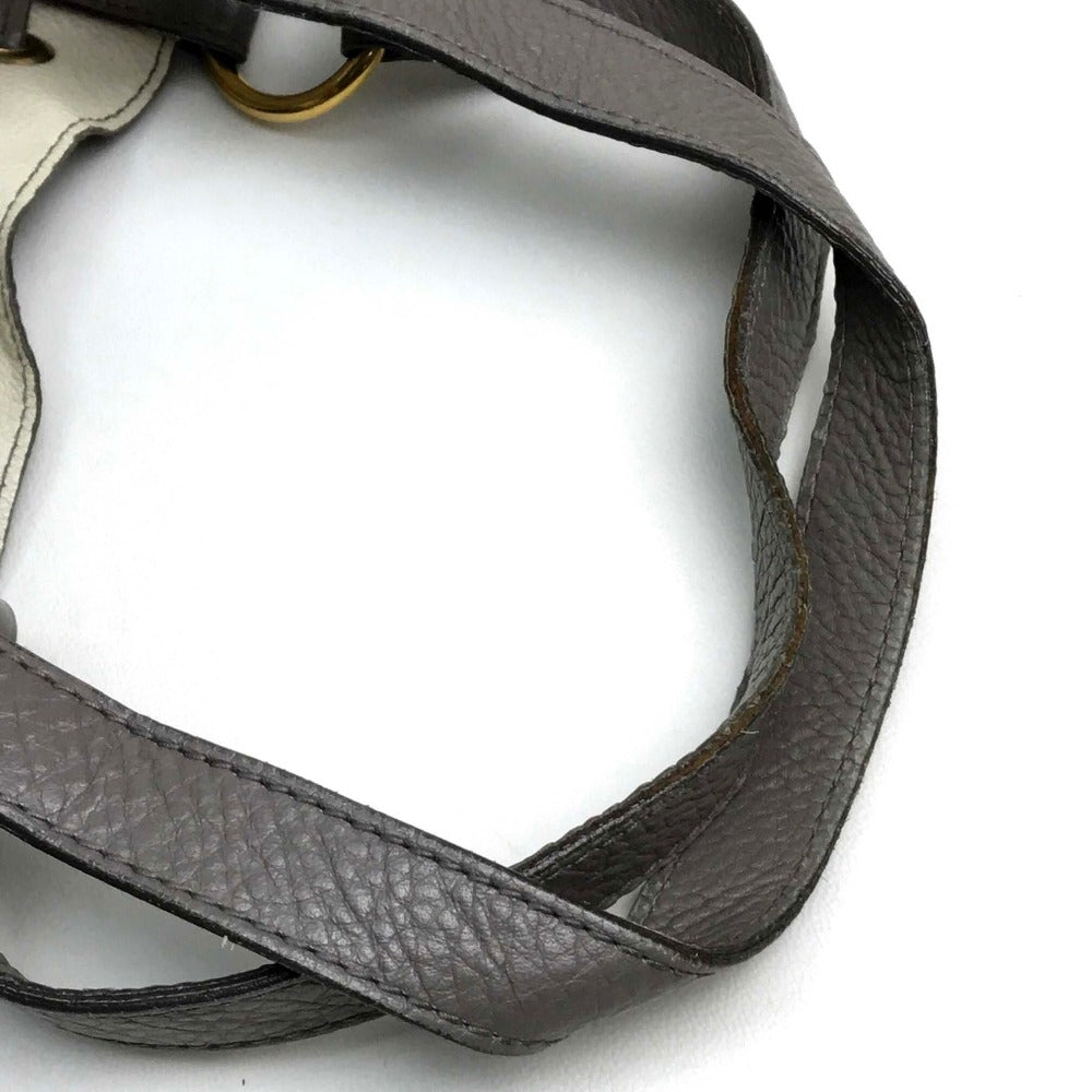 YVES SAINT LAURENT Reversible Sac Double Shoulder Bag/Tote Bag in Leather, Charcoal Gray