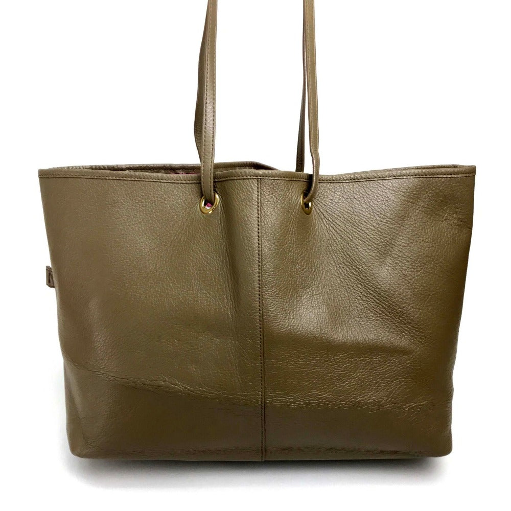 YVES SAINT LAURENT 284650 Neo Double Reversible Handbag/Tote Bag, Leather, Unisex, Charcoal Gray