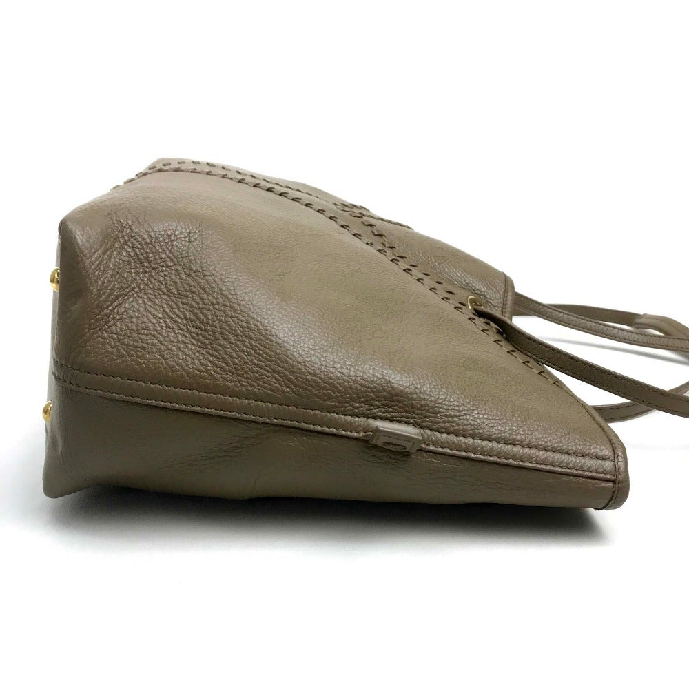 YVES SAINT LAURENT 284650 Neo Double Reversible Handbag/Tote Bag, Leather, Unisex, Charcoal Gray