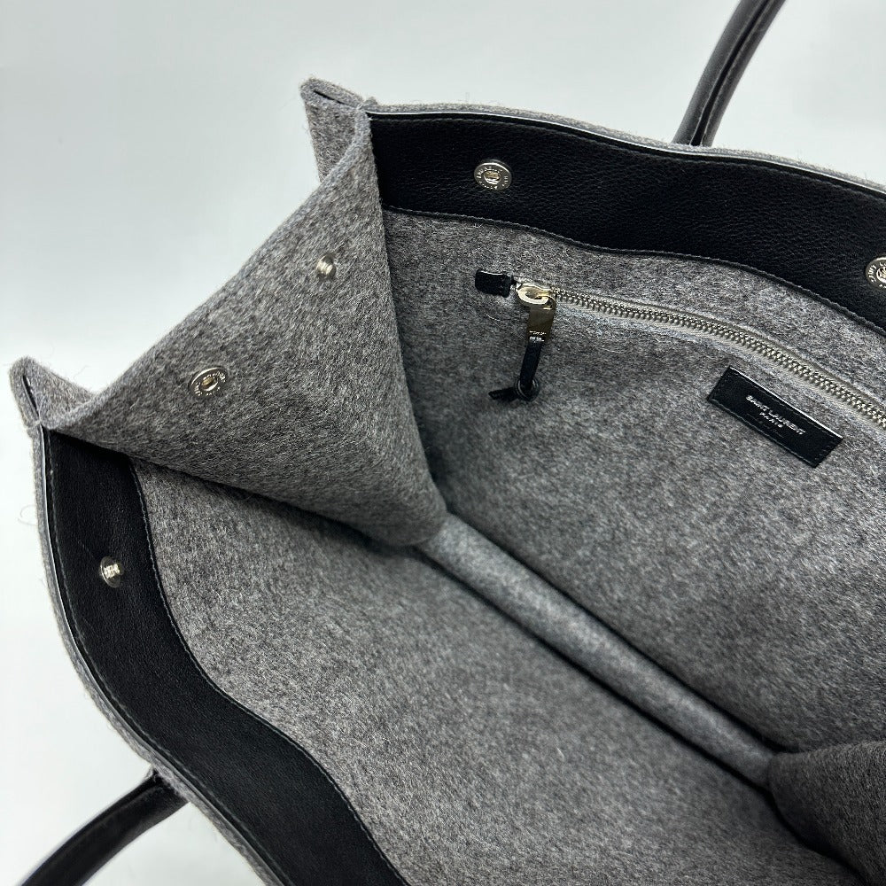 SAINT LAURENT PARIS 632539 ショルダーバッグ 肩掛け ハンドバッグ リヴゴーシュ  RIVE GAUCHE カバン トートバッグ フェルト レディース グレー - brandshop-reference