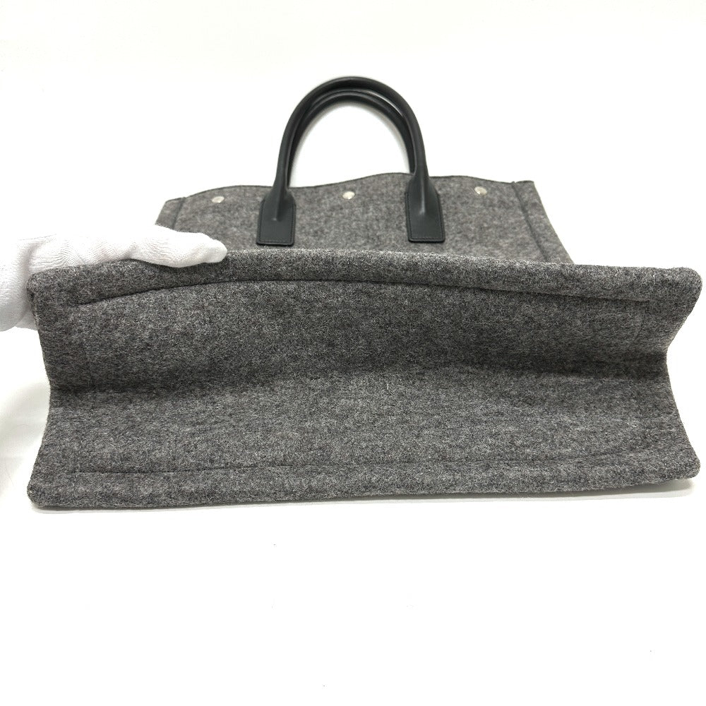 SAINT LAURENT PARIS 632539 ショルダーバッグ 肩掛け ハンドバッグ リヴゴーシュ  RIVE GAUCHE カバン トートバッグ フェルト レディース グレー - brandshop-reference