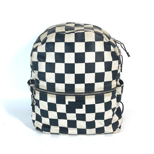 SAINT LAURENT PARIS 609109 格子柄 バックパック カバン リュックサック レザー/コーティングキャンバス メンズ ベージュ