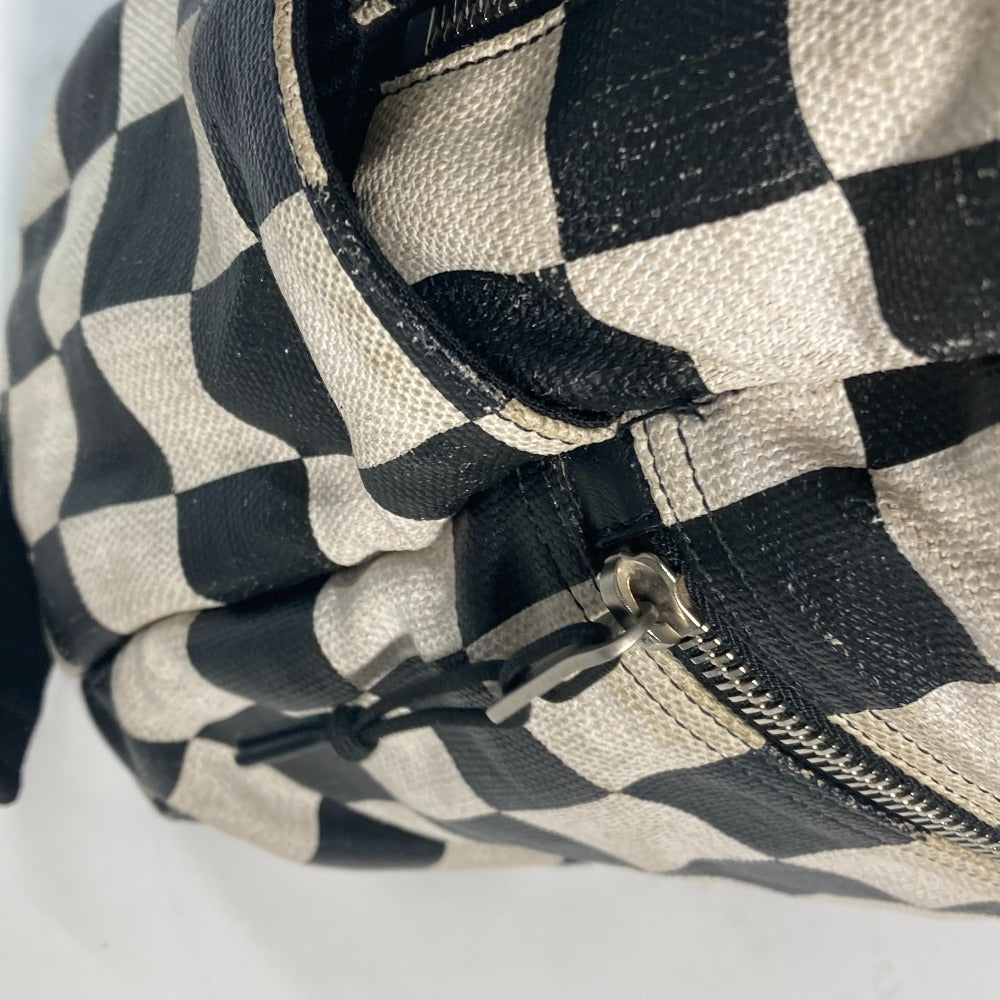 SAINT LAURENT PARIS 609109 格子柄 バックパック カバン リュックサック レザー/コーティングキャンバス メンズ ベージュ