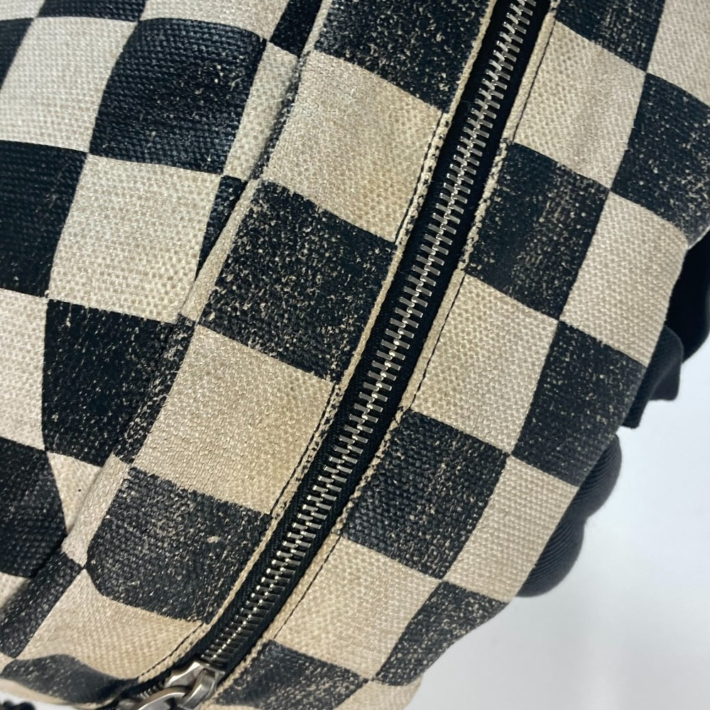 SAINT LAURENT PARIS 609109 格子柄 バックパック カバン リュックサック レザー/コーティングキャンバス メンズ ベージュ