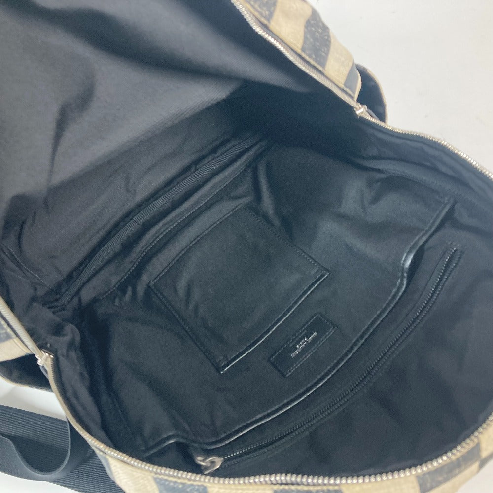 SAINT LAURENT PARIS 609109 格子柄 バックパック カバン リュックサック レザー/コーティングキャンバス メンズ ベージュ