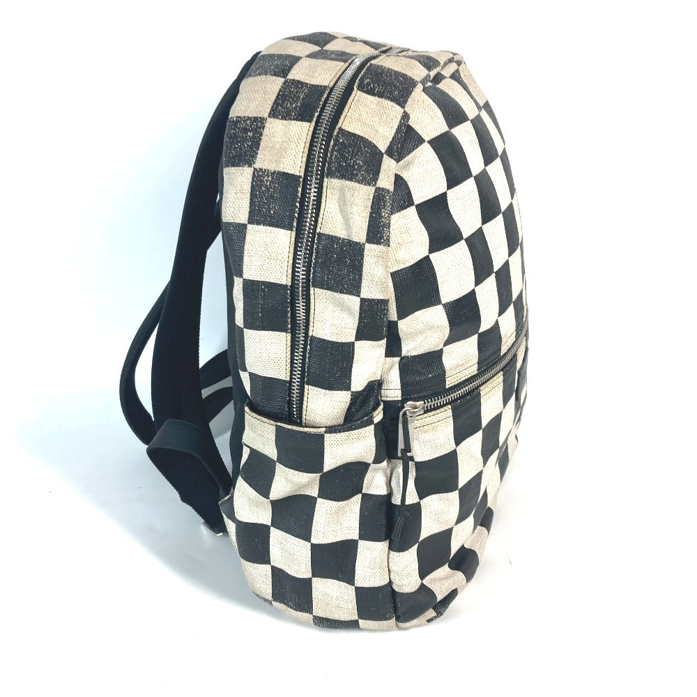 SAINT LAURENT PARIS 609109 格子柄 バックパック カバン リュックサック レザー/コーティングキャンバス メンズ ベージュ