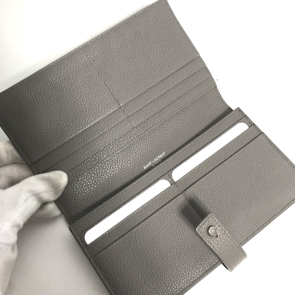 YVES SAINT LAURENT 504981 Sac de Jour Long Wallet with Coin Case, Long Leather Wallet, Women's, Gray