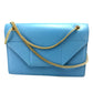 SAINT LAURENT PARIS Shoulder Bag, Crossbody Bag, Chain Clutch Bag, Leather Shoulder Bag, Women's, Sky Blue