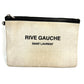 SAINT LAURENT PARIS 565722 RIVE GAUCHE Pouch Clutch Bag in Coated Canvas, Men's, Gray