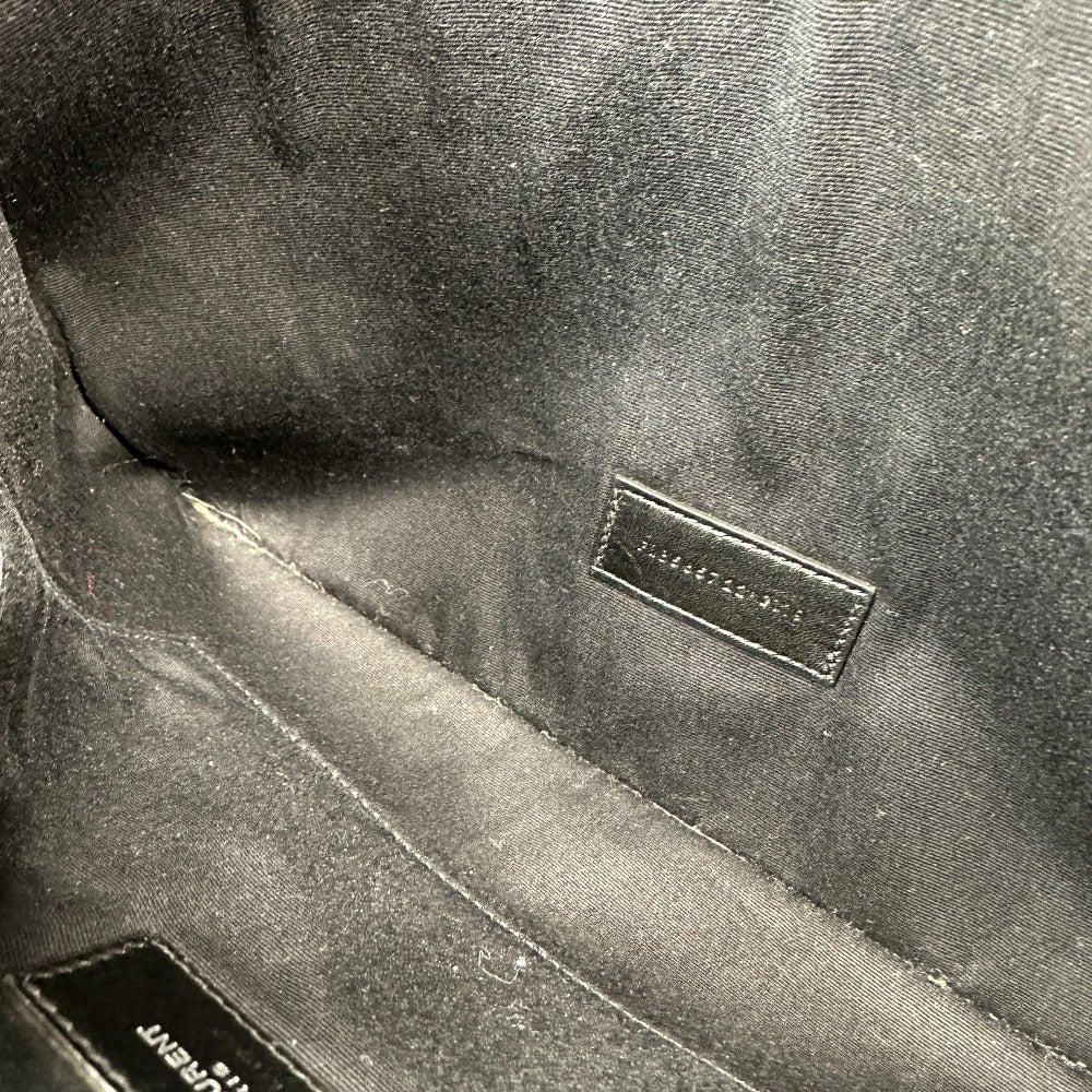 SAINT LAURENT PARIS 565722 RIVE GAUCHE Pouch Clutch Bag in Coated Canvas, Men's, Gray